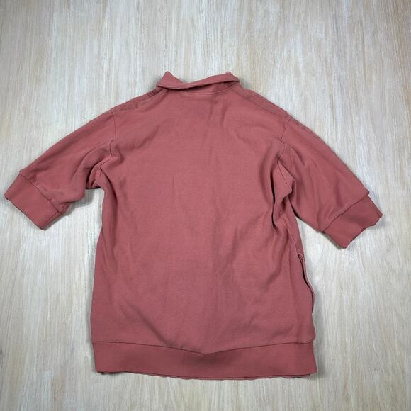 Adidas Raw Pink Short Sleeve Full Zip Waffle Knit Track Top Sporty Jacket Medium - Picture 11 of 14